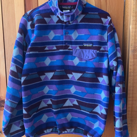 Patagonia Women's Medium Synchilla Snap-T Fleece Pullover Jacket Purple - Picture 2 of 6